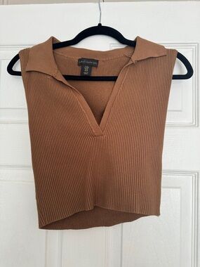 House of Harlow 1960 Ribbed V-Neck Tank in Brown